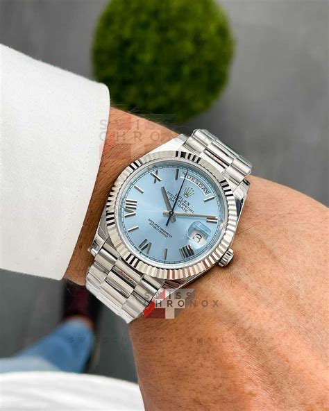 rolex day date platinum ice blue 36